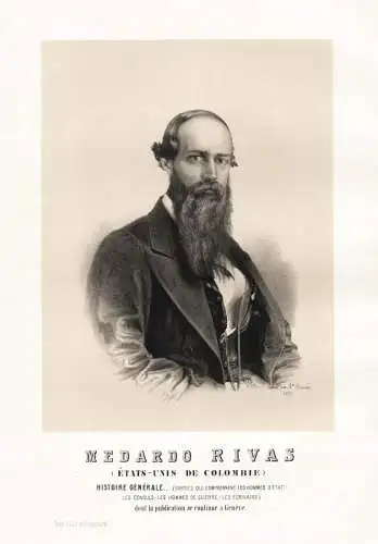 Medardo Rivas (Etats-Unis de Colombie) - Medardo Rivas (1825-1901) Colombia Kolumbien Columbian politician wri