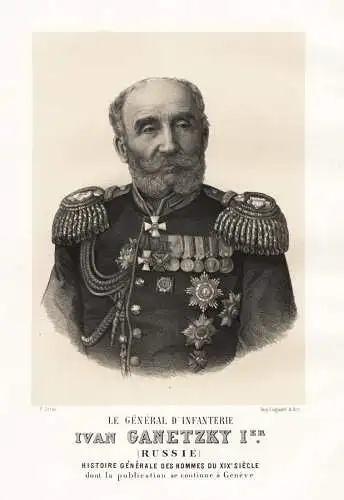 Le General D'Infanterie Ivan Ganetzky Ier. (Russie) - Ivan Ganetzky (1810 - 1887) Russia Russien military comm