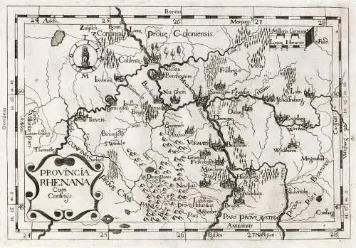 Provincia Rhenana cum confiniis - Rhein Rheinland Rheinprovinz Koblenz Nassau Worms Heidelberg Bingen Trier As