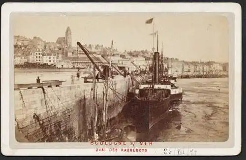 Boulogne s/ Mer - Quai des Paquebots- Boulogne-sur-Mer Pas-de-Calais / CDV Foto Photo vintage photograph