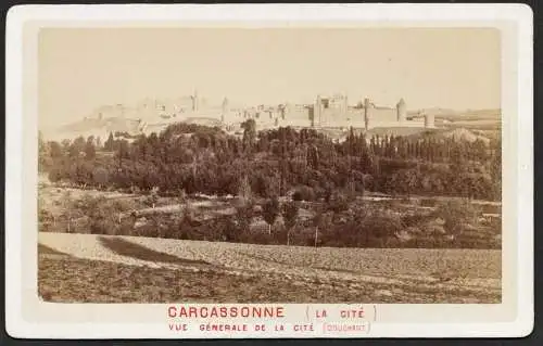 Carcassonne (La cite) - Aude Panorama Gesamtansicht / CDV Foto Photo vintage photograph