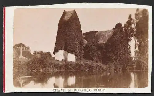 Chapelle de Criqueroeuf - Eglise Saint-Martin Cricquebœuf Calvados Normandie / CDV Foto Photo vintage photogr