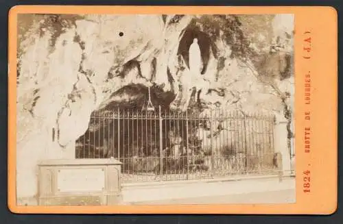 Grotte de Lourdes - Lourdesgrotte Lourdes Hautes-Pyrenees / CDV Foto Photo vintage photograph