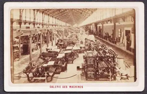 Galerie des Machines- World Exhibition Paris Weltausstellung / CDV Foto Photo vintage photograph