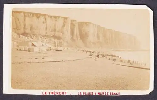 Le Treport - La plage a maree basse- Le Tréport Seine-Maritime Normandie Panorama Gesamtansicht / CDV Foto Ph