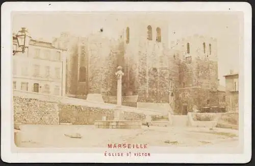 Marseille - Eglise St. Victor - Abbaye Saint-Victor de Marseille France Frankreich / CDV Foto Photo vintage ph