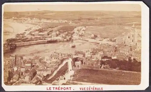 Le Treport - Vue generale- Le Tréport Seine-Maritime Normandie Panorama Gesamtansicht / CDV Foto Photo vintag