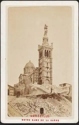 Notre Dame de la Garde - Marseille France Frankreich / CDV Foto Photo vintage photograph