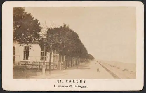 St. Valery. 6. Casino et la Digue- Saint-Valery-en-Caux Seine-Maritime Normandie / CDV Foto Photo vintage phot