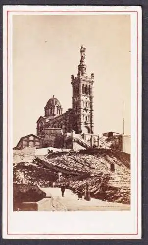 (Notre Dame de la Garde) - Marseille France Frankreich / CDV Foto Photo vintage photograph