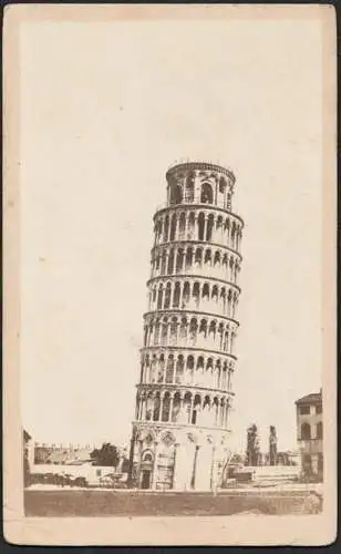 (Leaning Tower of Pisa) - Schiefer Turm / CDV Foto Photo vintage photograph