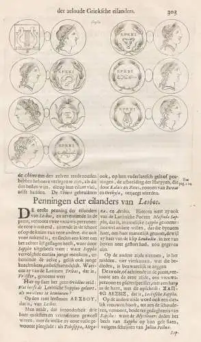 Penningen der eilanders van Lesbos. - Eresos Lesbos island coins Münzen Numismatik numismatics Griechenland G