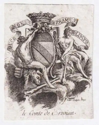 Le Comte de Carvoisin - Charles-Louis Comte de Carvoisin / armorial bookplate Exlibris ex-libris Ex Libris / W