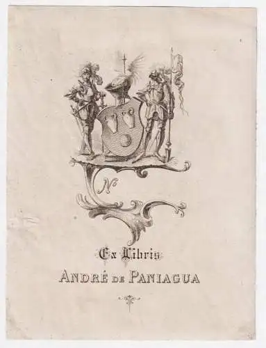 Ex Libris Andre de Paniagua - Guyenne Bordeaux / armorial bookplate Exlibris ex-libris Ex Libris / Wappen coat