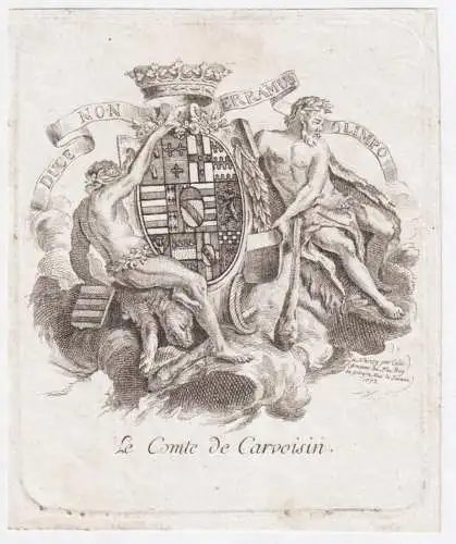 Le Comte de Carvoisin - Charles-Louis Comte de Carvoisin / armorial bookplate Exlibris ex-libris Ex Libris / W