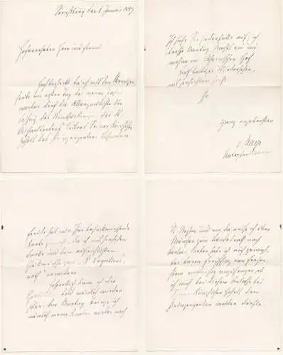 Eigh. Brief mit Unterschrift. (Strassburg den 1. Januar 1887)