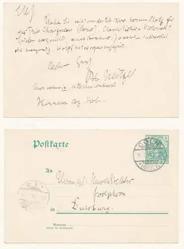 Eigh. Postkarte mit Unterschrift. (Stempel vom 11.7.1904)