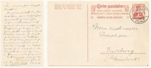 Eigh. Postkarte mit Unterschrift. (Davos, 26. April 12)