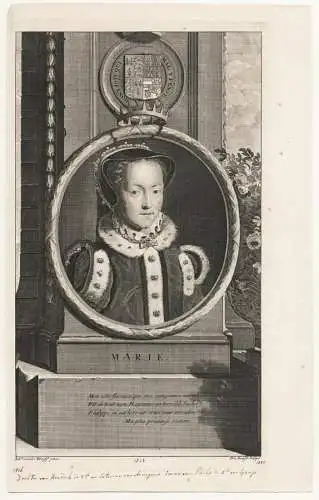 Marie - Mary I of England (1516-1558) Queen of Ireland and Spain Königin Irland Spanien Reine - Portrait