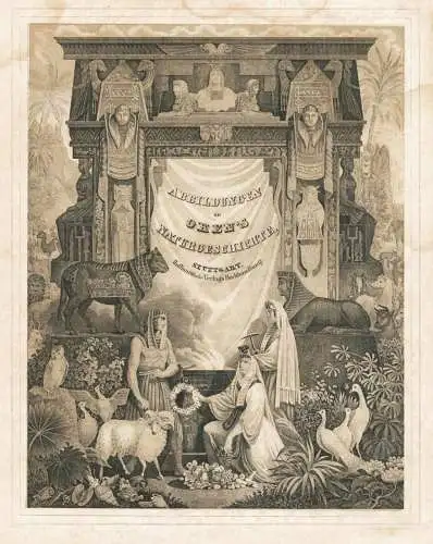 Abbildungen zu Oken's Naturgeschichte - Titel title page Titelblatt Geologie Mineralogie geology mineralogy ro