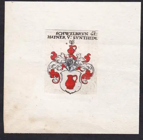 Schwelbrun ge:Hafner v:Suntheim - Schwellbrun genannt Hafner von Suntheim Sontheim Wappen Adel coat of arms he