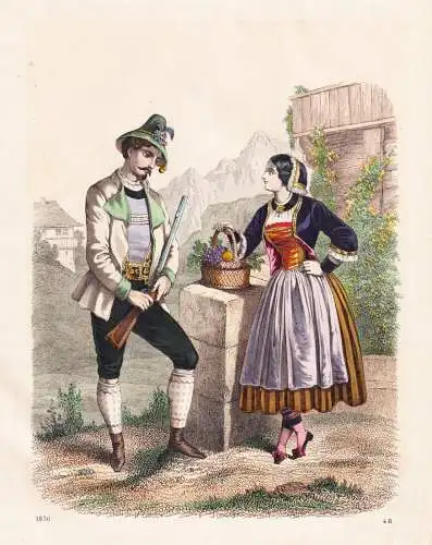 (Die Tiroler) - Tirol Tirolerin Österreich Austria Alpen alpin Mann Frau / Tracht costume Trachten costumes