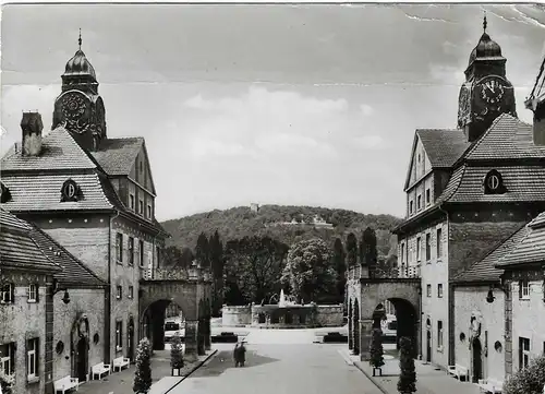 [Echtfotokarte schwarz/weiß] Bad Nauheim, Sprudelhof. 