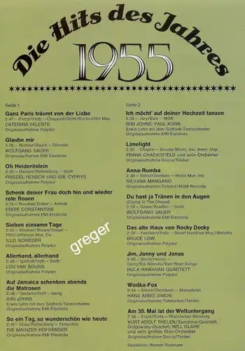 LP Die Hits des Jahres  1955  Nr.6