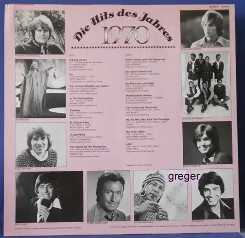 LP Die Hits des Jahres  1970  Nr.21
