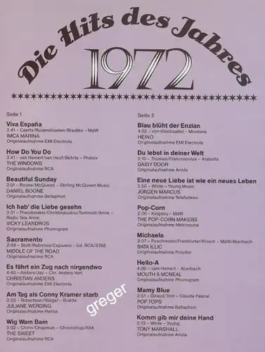 LP Die Hits des Jahres  1972  Nr.23