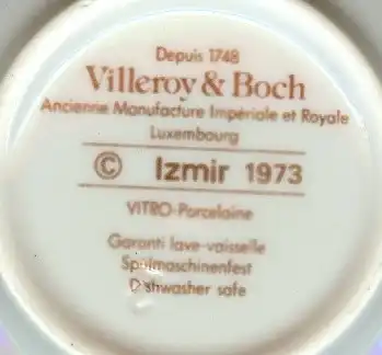 Kaffeetasse von Villeroy & Boch  Izmir - altes Dekor 73 - , Stempel Schriftzug in braun