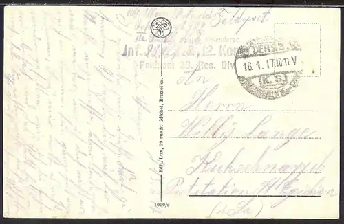 AK Feldpostkarte 1917 Belgien Trachten 6/17