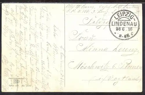 AK Feldpostkarte 1916 Lindenau    6/21