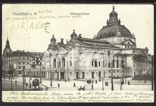 AK Deutsches Reich 1903 Frankfurt a. Main Schauspielhaus  -     7/4