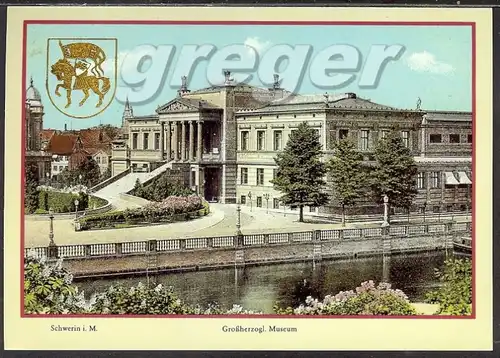 AK DDR Schwerin Großherzogl. Museum, Reproduktion einer historischen Ansichtskarte     24/48