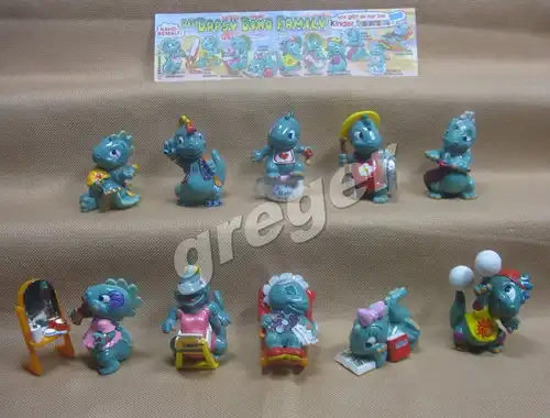 Komplettsatz   Die Dapsy Dino Family von 1997