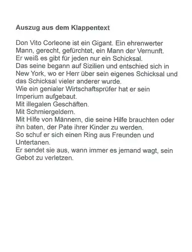 Der Pate von Mario Puzo