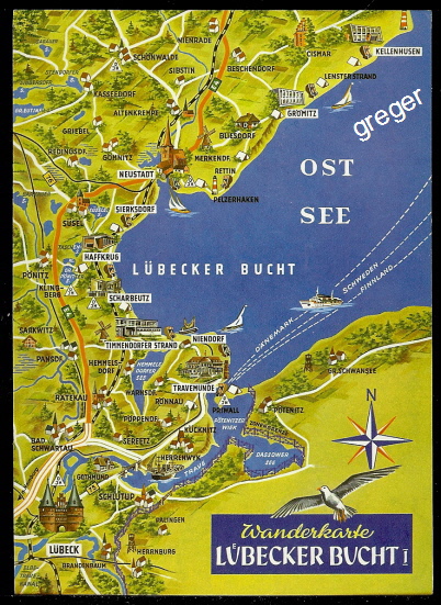 Lübeck - Karte der Lübecker Bucht - 1992 Nr. 0026980 - oldthing