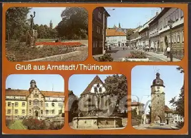 DDR, Gruß aus Arnstadt Thüringen, Mehrbildkarte   16/46