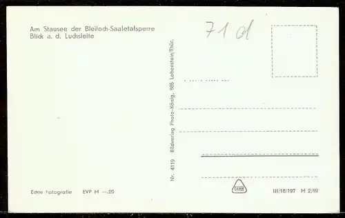 AK DDR, am Stausee der Bleiloch-Saaletalsperre  -     71d