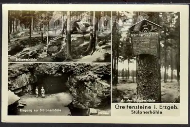 AK DDR  Greifensteine i. Erzgeb. Stülpnerhöhle Mehrbildkarte  13/33