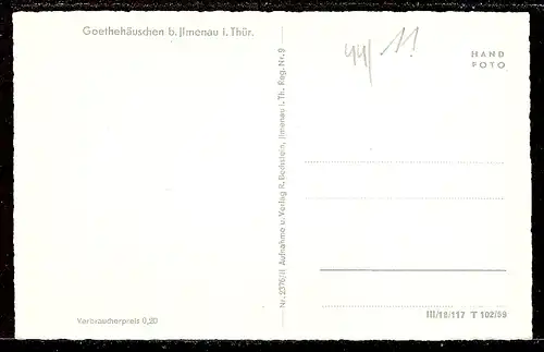AK DDR Goethehäuschen b. Ilmenau    44/11