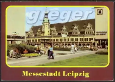 [Echtfotokarte farbig] Messestadt Leipzig altes Rathaus am Markt. 