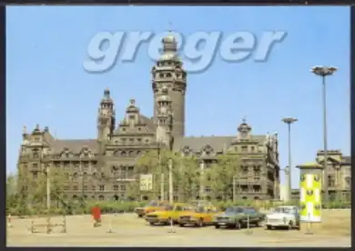 [Echtfotokarte farbig] Messestadt Leipzig Neues Rathaus. 