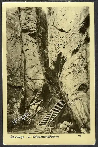 AK DDR Felsstiege in den Schwedenlöchern  55/39