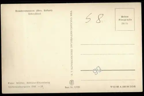 [Ansichtskarte] AK DDR Sondershausen Schloßhof. 