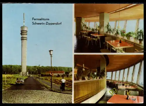 [Ansichtskarte] DDR Fernsehturm, Schwerin.Zippendorf, Mehrbild   S 47. 