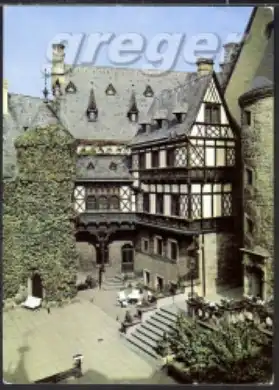 [Ansichtskarte] DDR Wernigerode Schloss Innenhof mit Fachwerkbau  26/14. 