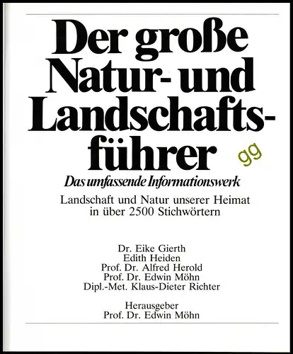 Der große Natur- und Landschaftsführer von Dr. Gierth, Prof. Herold u.a