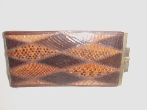 Brillenetui Schlangenleder mit Metallbügelverschluss 17cm x 8cm